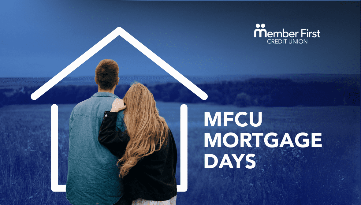 Back view of couple standing together looking at a sceanic landscape in MFCU Mortgage Days blog cover