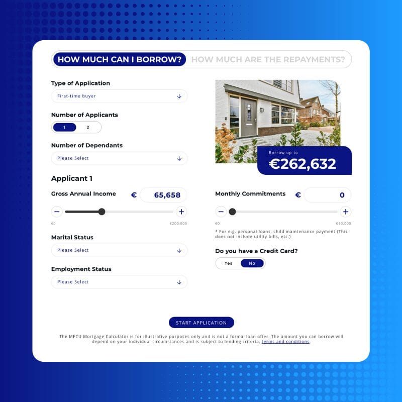 MFCU Mortgage Calculator Dublin screenshot
